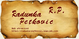 Radunka Petković vizit kartica